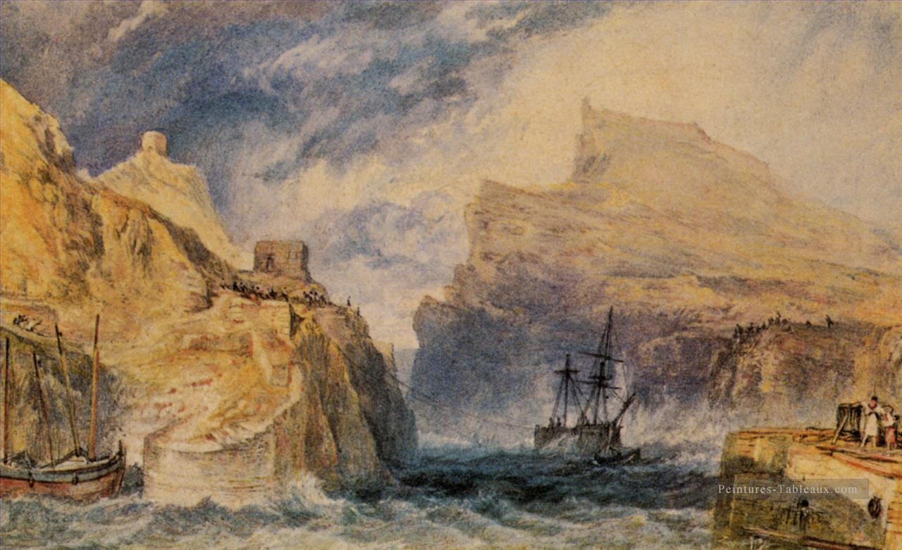 Boscastle Cornouailles Paysage romantique Joseph Mallord William Turner Montagne Peintures à l'huile